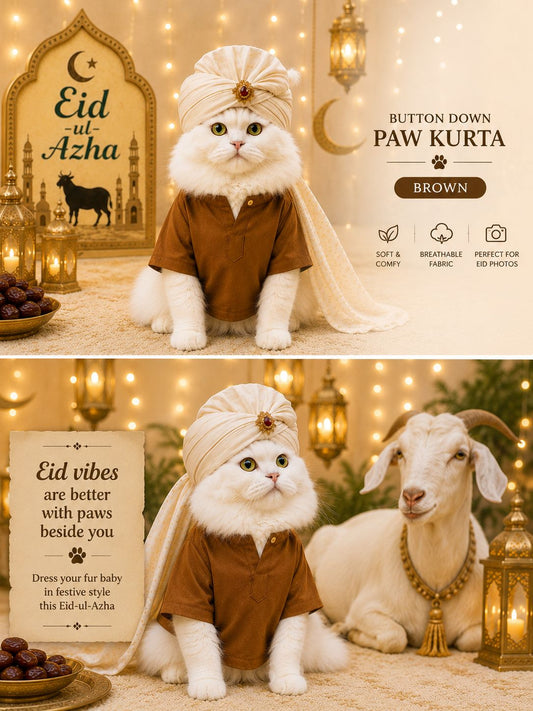 Button down Paw Kurta