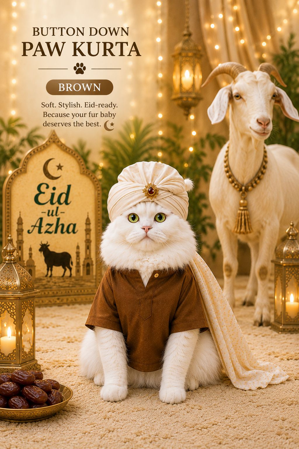 Button down Paw Kurta