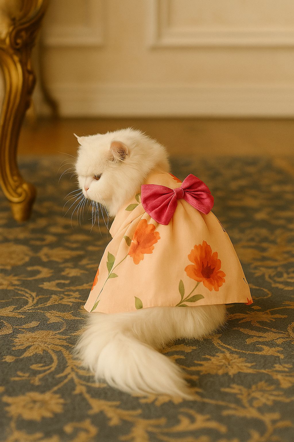 Mom & Cat duo - Peach blossom pet frock 🌺