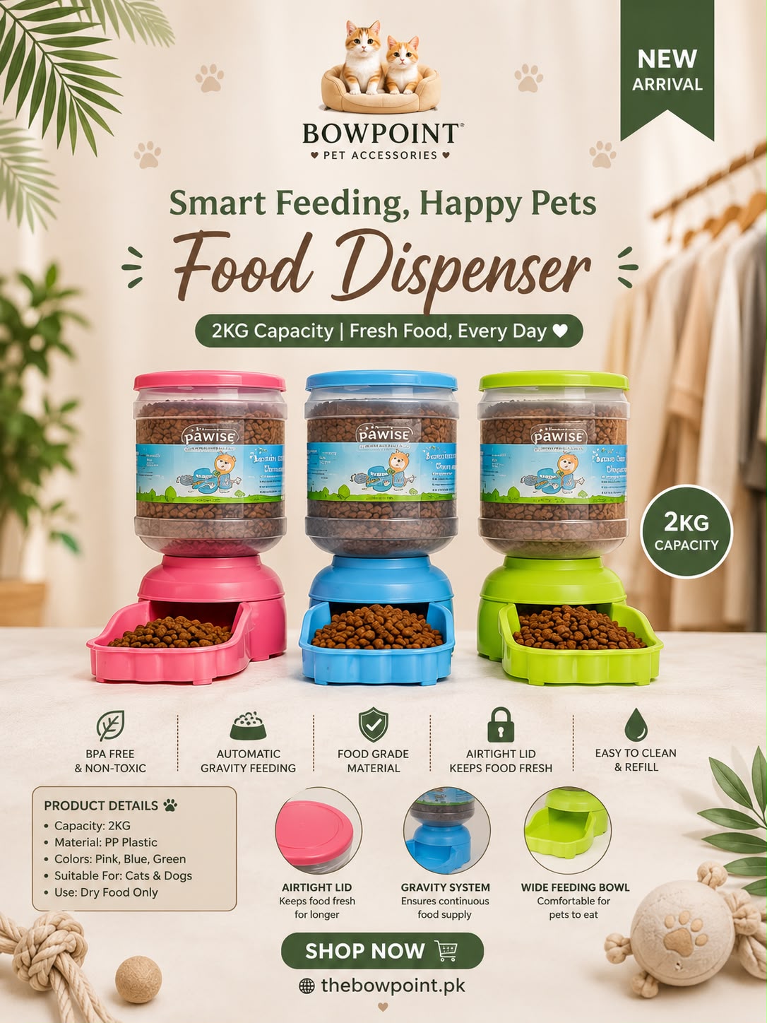 Easy Feed Pet Food Dispenser - 2kg