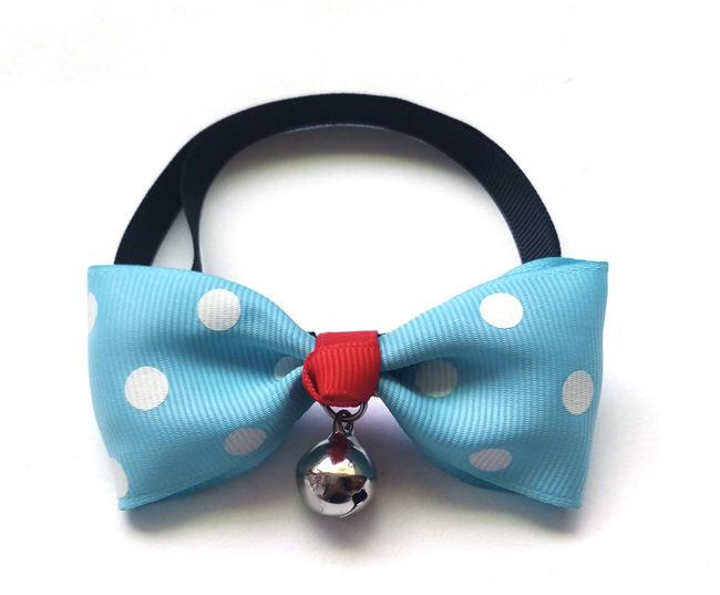 Printed Pet bows with bell adjustable.