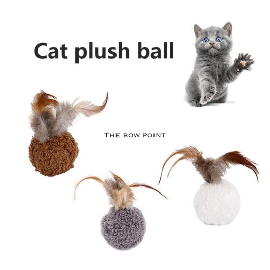 Plush feathers toy ball with beads inside
