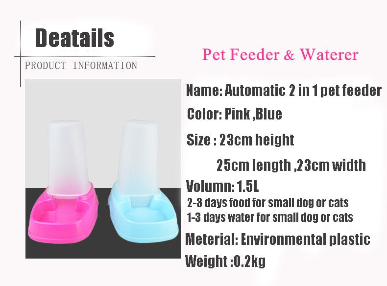 Pet water/food dispenser , Dual function automatic – 1.5L