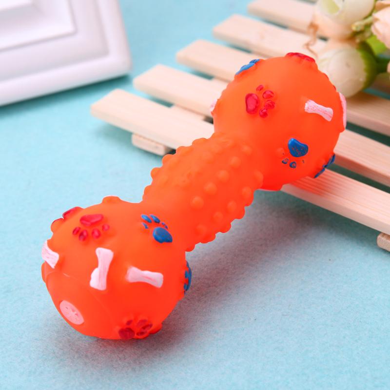 Dumbbell Squeaky Dog Toy.