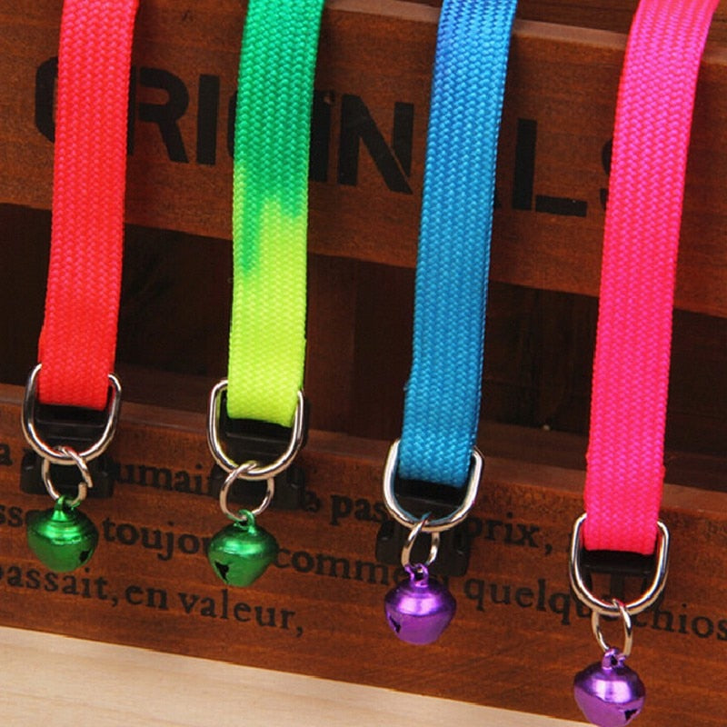 Rainbow Pet Collar with Bell