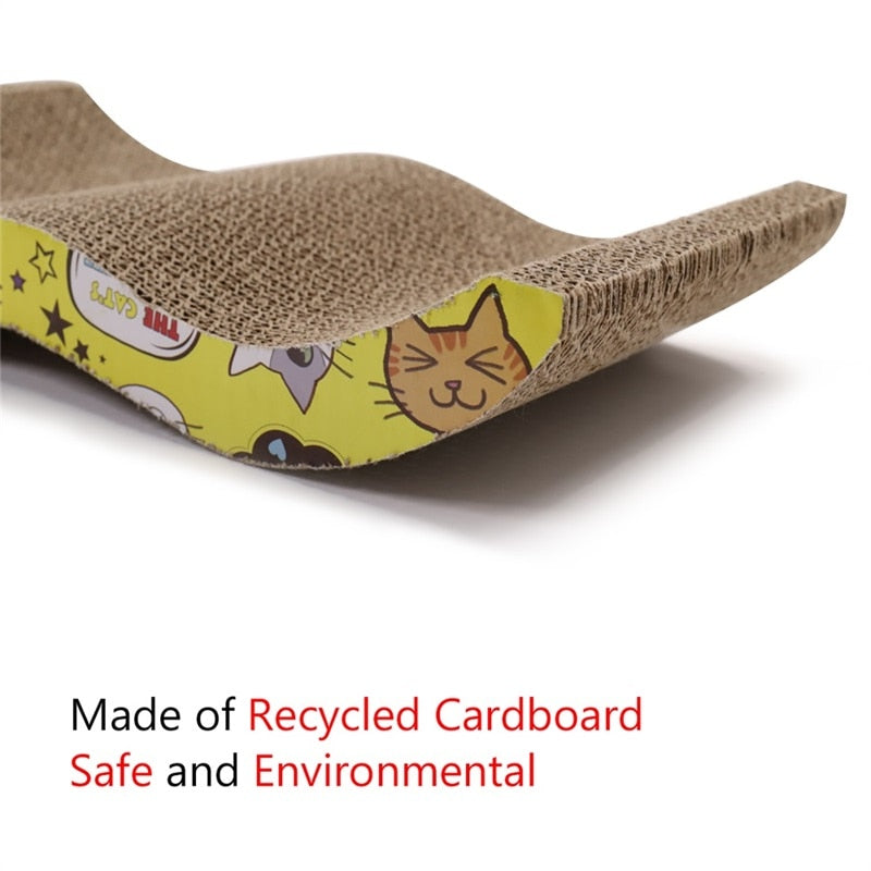 Wavy Cat Scratcher With Free Catnip packet Pet Toy.