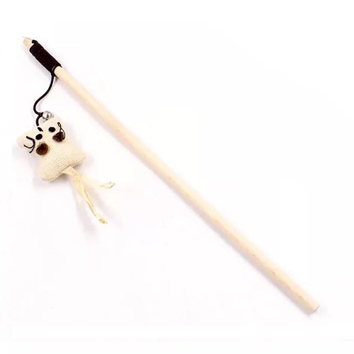 Wooden cat toy stick – 40cm long.