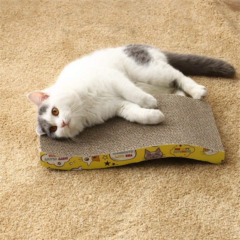 Wavy Cat Scratcher With Free Catnip packet Pet Toy.