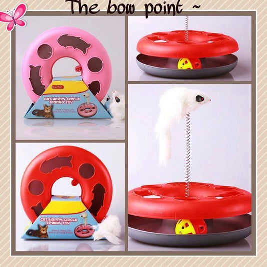 Mouse spring rotating ball cat toy