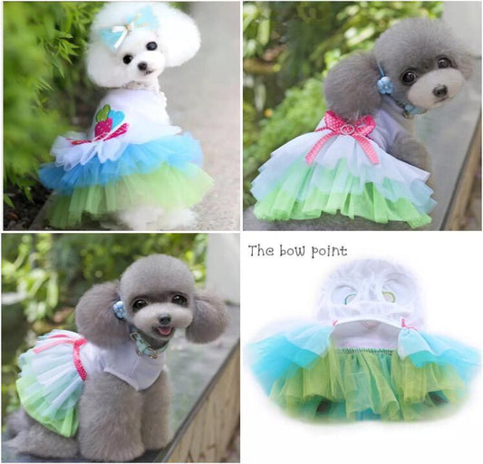 Rainbow Hearts Pet Frock Summer