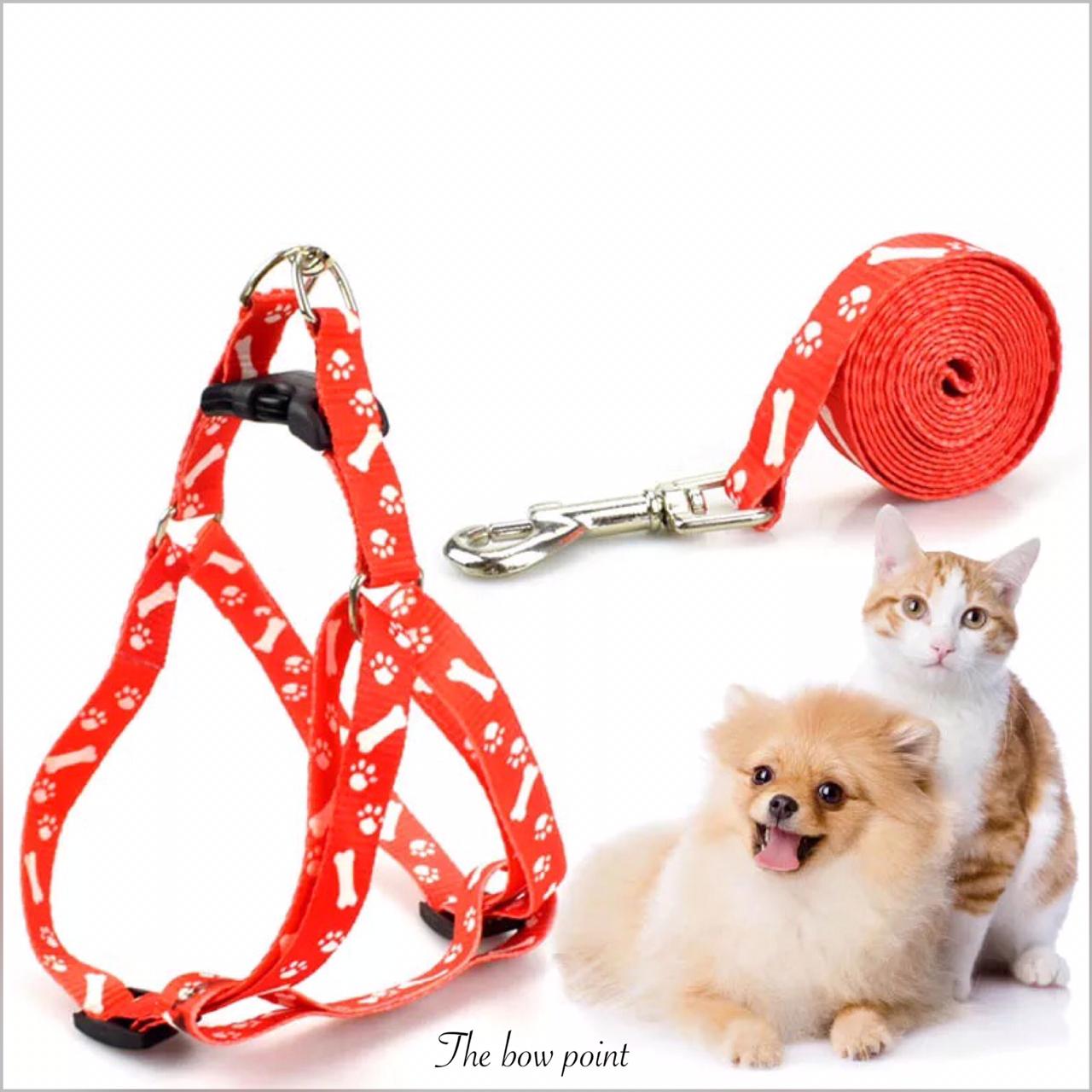 Printed Pet harness Adjustable For Cats and Small breed dog