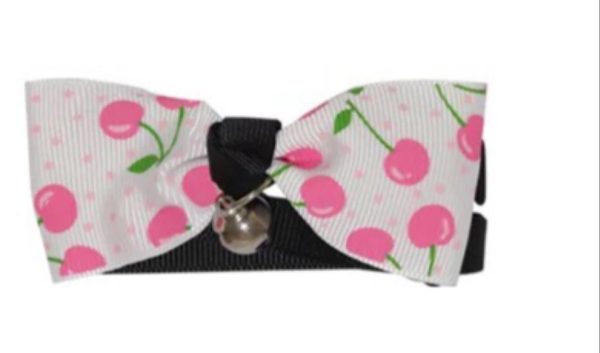 Printed Pet bows with bell adjustable.