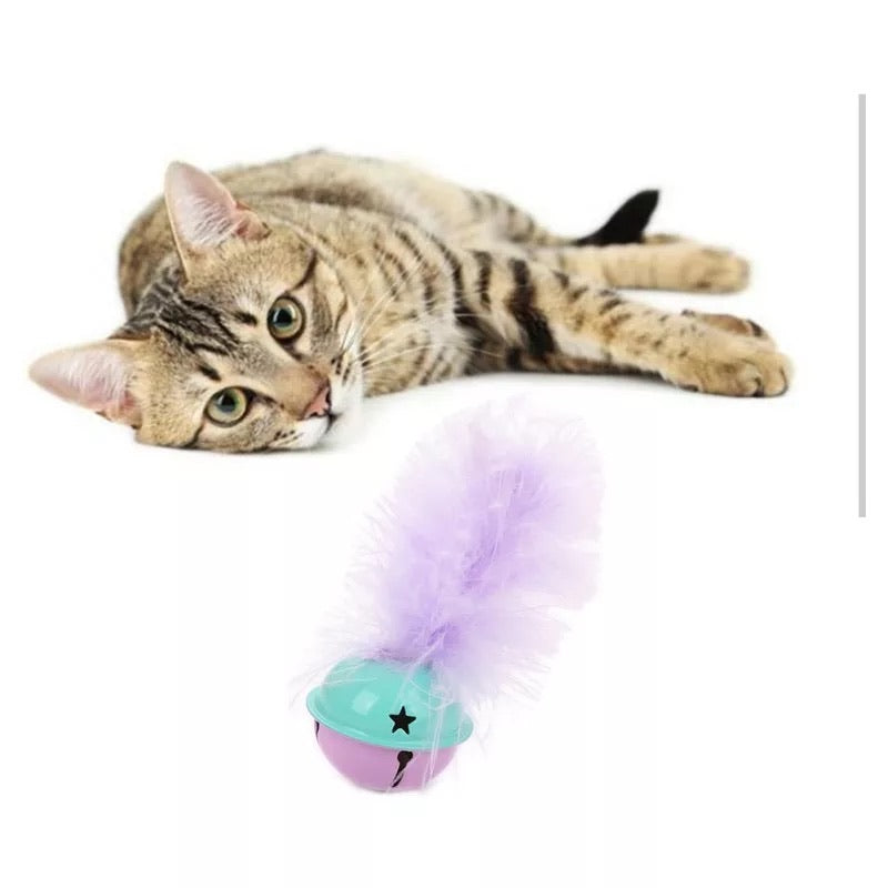 Feathers bell cat toy - stainless steel