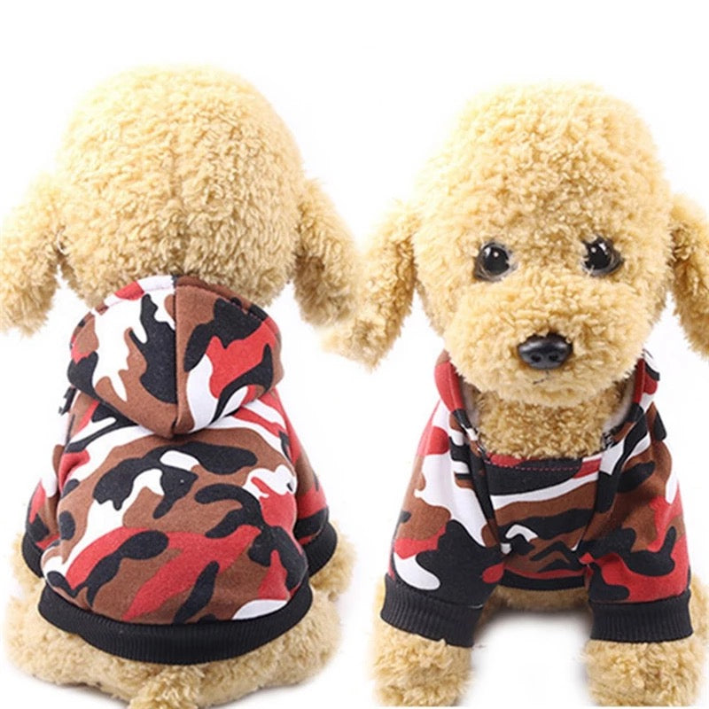Camouflage pet hoodie | Red