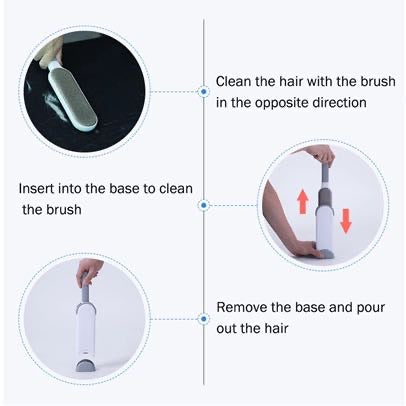 Fur Wizard – Pet Fur Wizard - Hair Remover Brush with Self Cleaning Base
