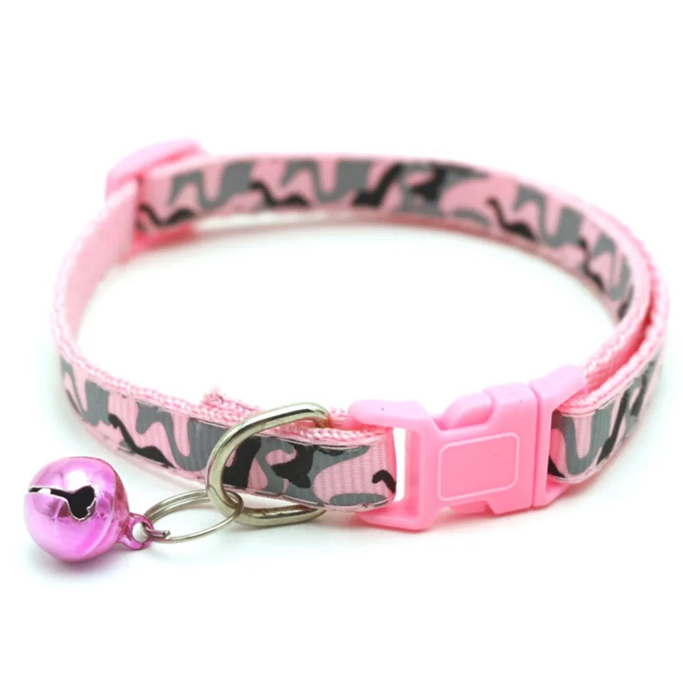 Camouflage Pet Collar with Bell