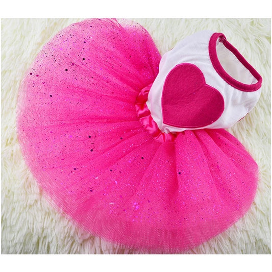 Heart shimmer pet frock